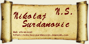 Nikolaj Surdanović vizit kartica